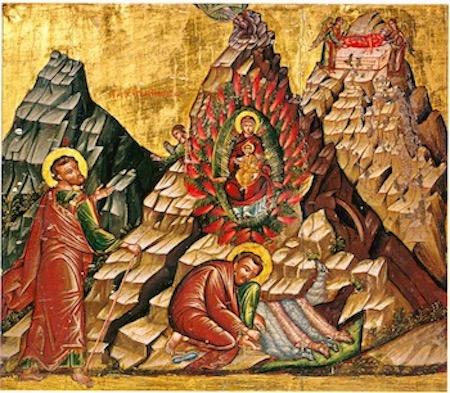 450x393 Theotokos The Burning Bush Icon