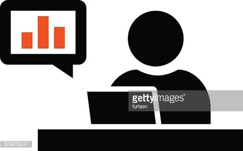 481x300 Business Analyst At Workplace Icon Premium Clipart