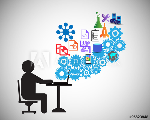 500x400 Software Developer Or Freelancer Is Coding, This Also Represents