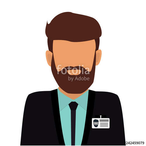 Businessman With Beard In Business Suit With Badge User Avatar 500x500 Businessman With Beard In Business Suit With Badge User Avatar