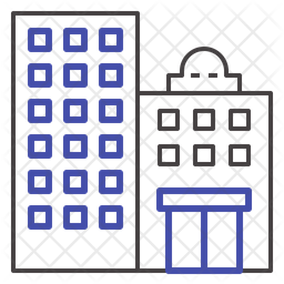 Business Building Icon Of Line Style 256x256 Business Building Icon Of Line Style