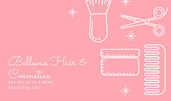 550x324 Pink And White Vector Icons Cosmetologist Business Card