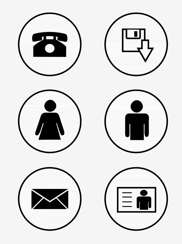 640x855 Business Card Common Vector Icon, Icon, Vector Illustration