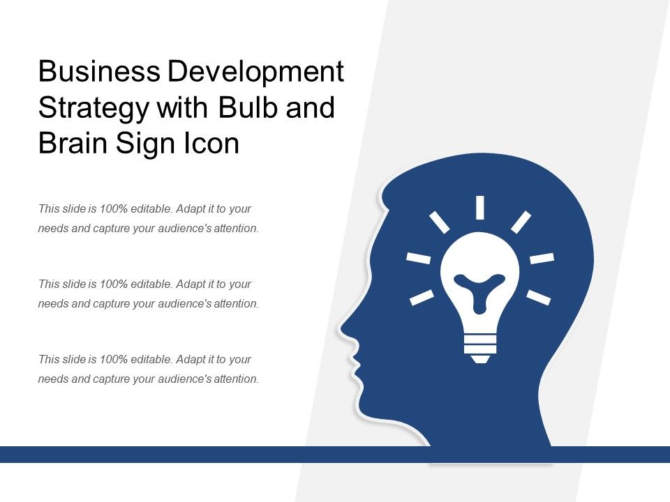 960x720 Business Development Strategy With Bulb And Brain Sign Icon