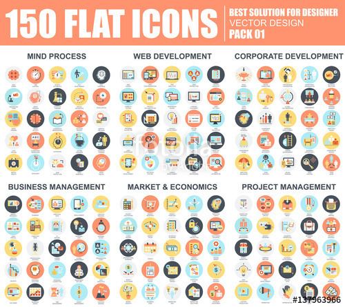 Business Flat Icons Set Stock Image And Royalty Free Vector 500x445 Business Flat Icons Set Stock Image And Royalty Free Vector