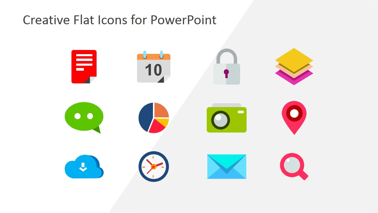Creative Business Flat Icons For Powerpoint 1280x720 Creative Business Flat Icons For Powerpoint