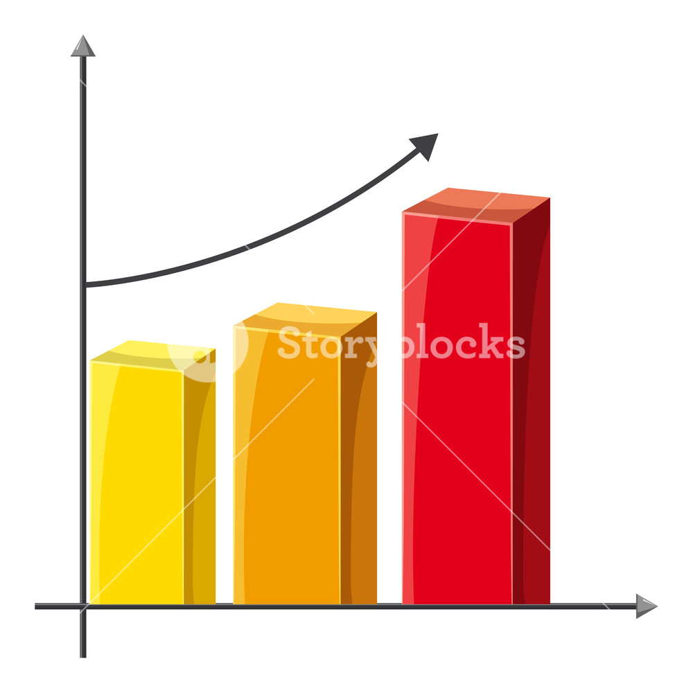 1000x1000 Business Graph Of Growth Icon Cartoon Illustration Of Business