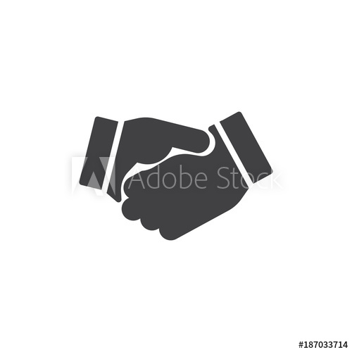 500x500 Business Handshake Icon Vector, Filled Flat Sign, Solid Pictogram