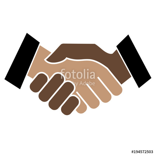 500x500 Business Handshake Icon On White Background Stock Image