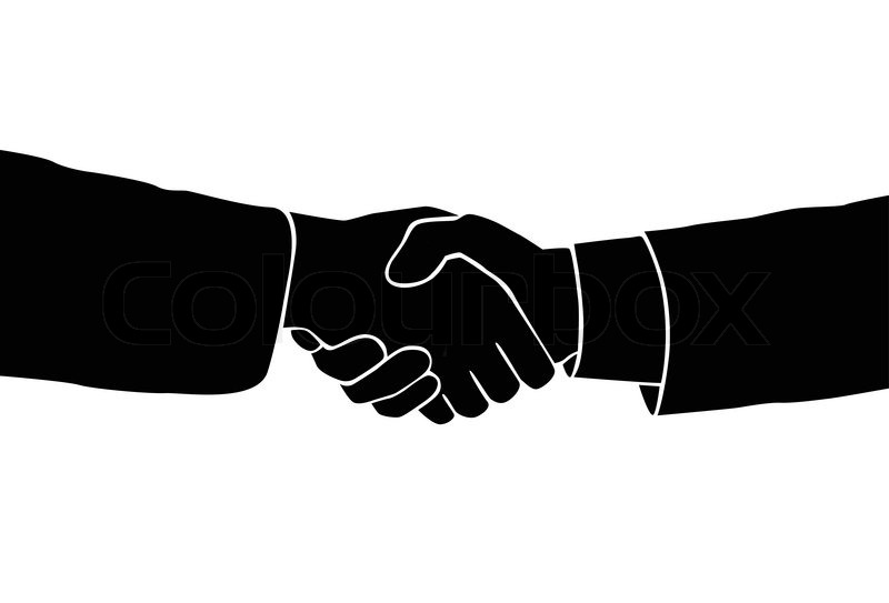 800x543 Handshake Icon Vector Sillouette Black Stock Vector Colourbox