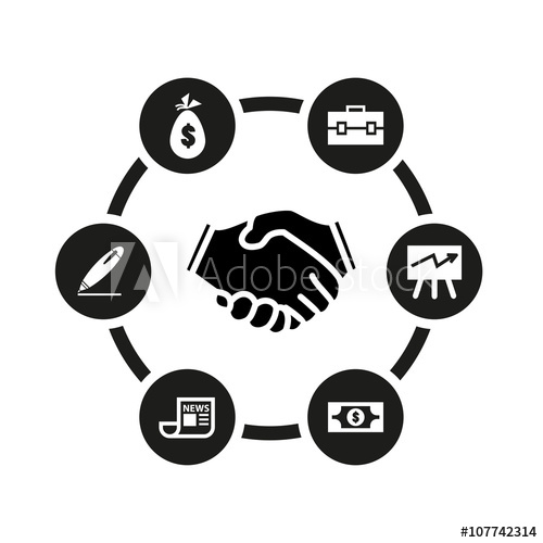 500x500 Vector Black Business Icon Set Business Icon Object, Business