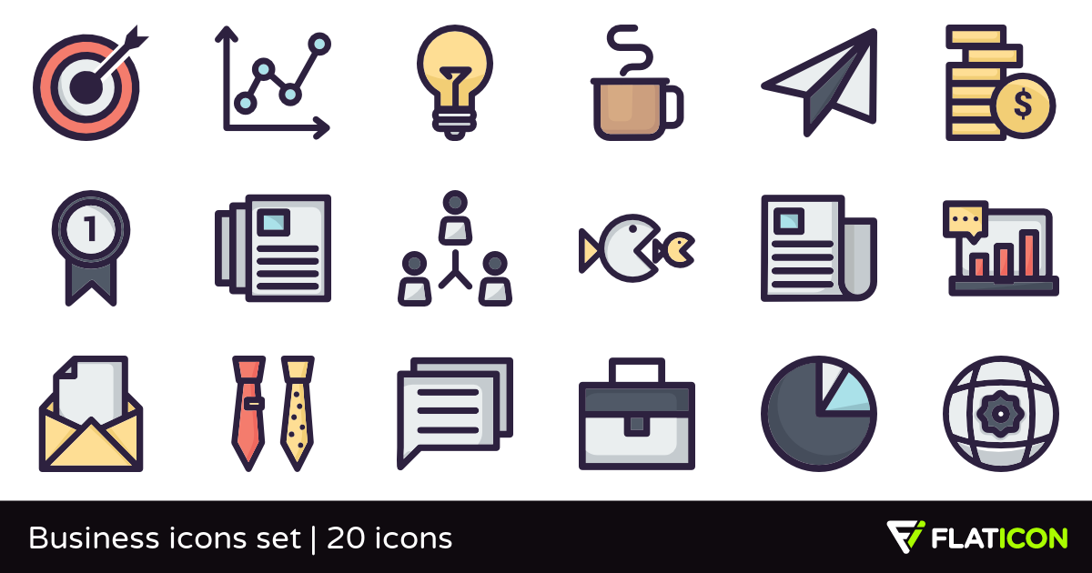 1200x630 Business Icons Set Free Icons