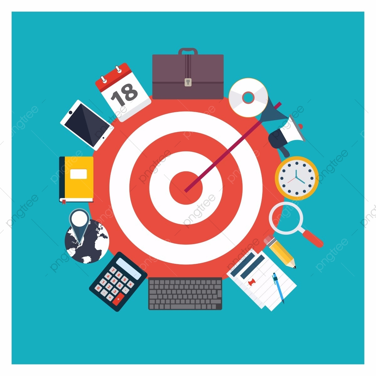 1200x1200 Target With Business Icons Infographics, Icon, Business, Design