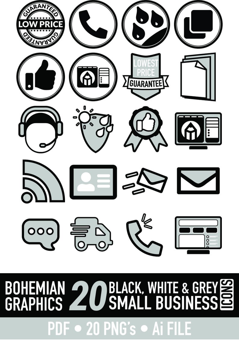 794x1132 Business Icons Black Icon Set Small Business Icons Office Etsy