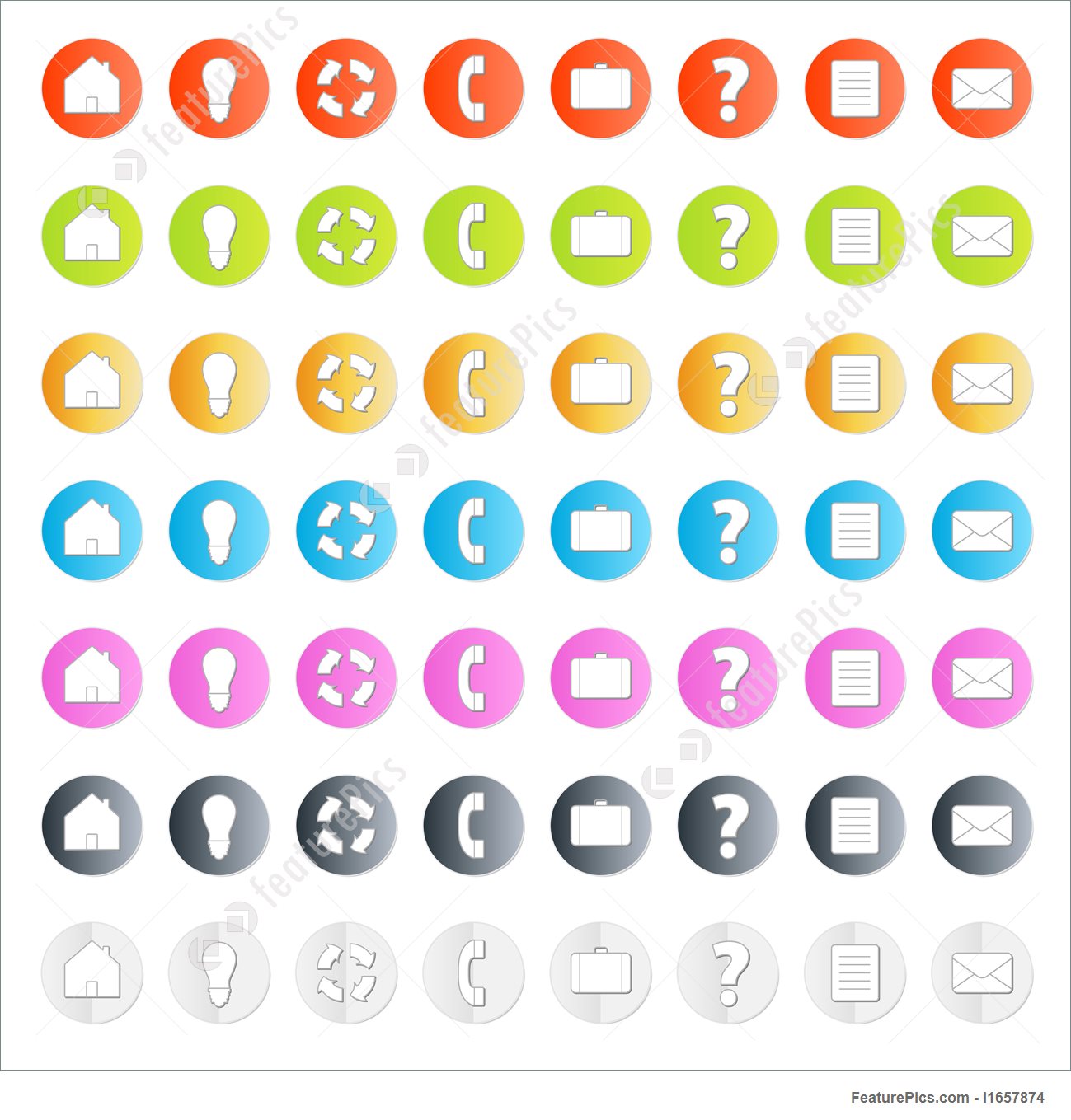 1299x1359 Templates Modern Business Icon Set With Shadows