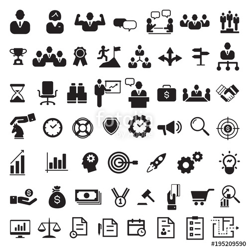 500x500 Business Icon Set, Vector Stock Image And Royalty Free Vector