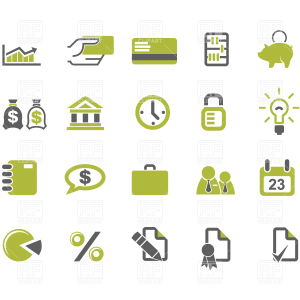 600x600 Banks And Business Icons Set Vector Image Of Business, Finance