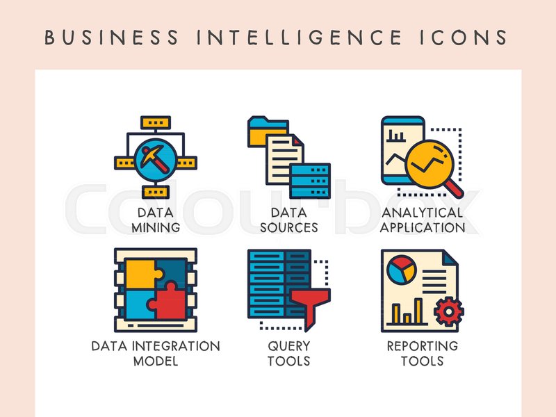 800x600 Business Intelligence Concept Icons Stock Vector Colourbox