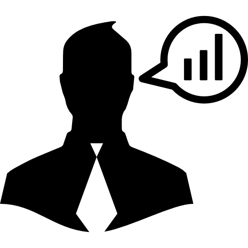 512x512 Businessman Talking About Data Analysis Icons Free Download