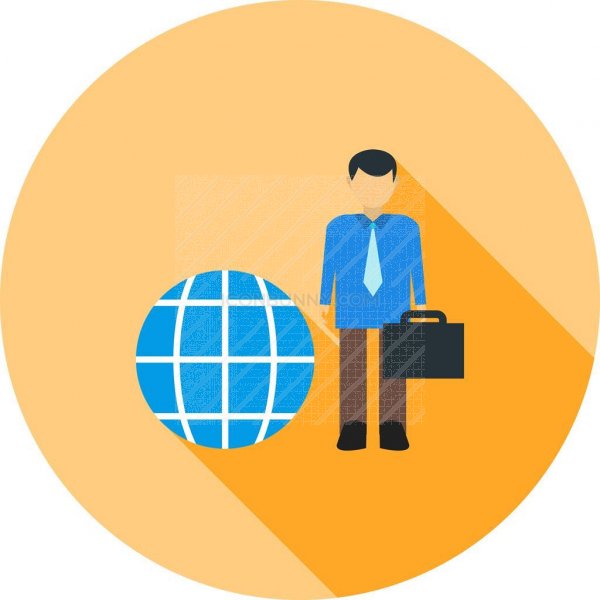 600x600 International Businessman Flat Shadowed Icon