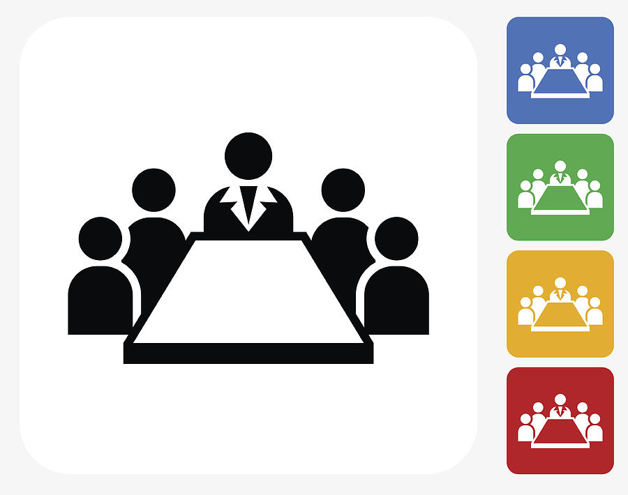 900x710 Business Meeting Icon Flat Graphic Design
