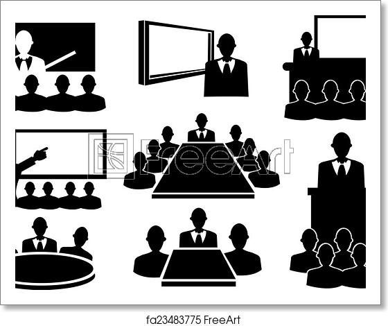 560x470 Free Art Print Of Business Meeting Icon Set Conceptual Vector
