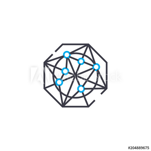 500x500 Business Model Concept Vector Thin Line Stroke Icon Business