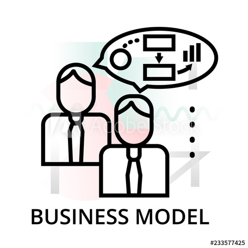 500x500 Business Model Icon On Abstract Background
