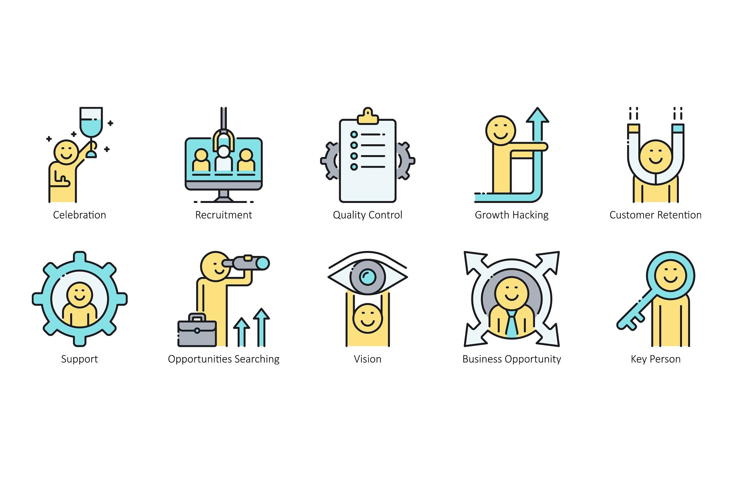 2340x1560 Business Icons Aqua