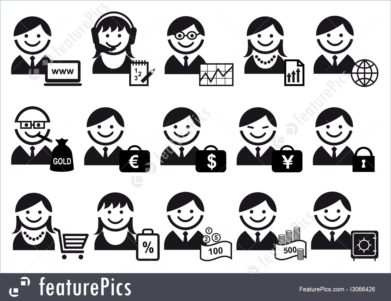 Emblems And Symbols Business People Vector Icon Set 1300x1001 Emblems And Symbols Business People Vector Icon Set