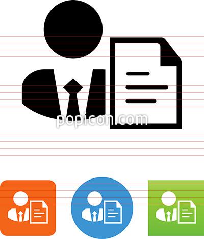 400x470 Business Person With Document Icon