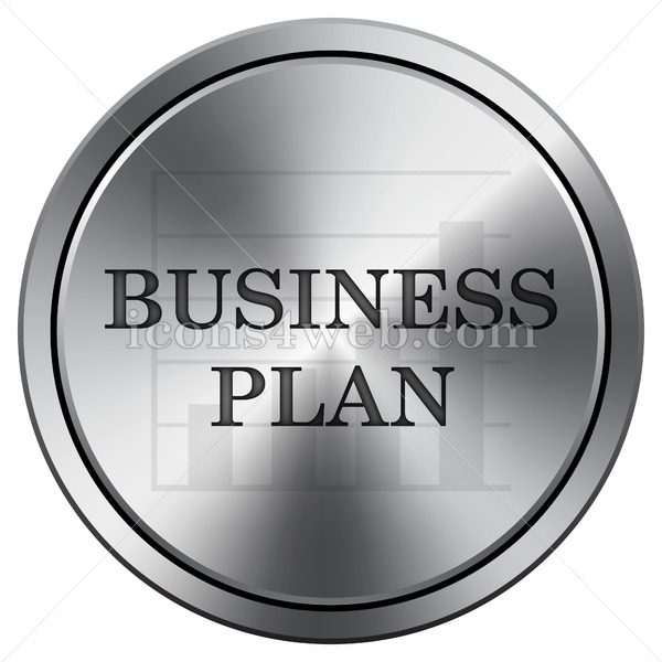 600x600 Business Plan Icon Round Icon Imitating Metal
