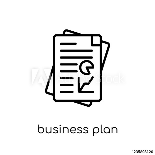 500x500 Business Plan Icon Trendy Modern Flat Linear Vector Business Plan