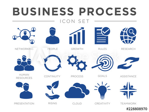 Business Process Marketing Icon Set For Company 500x375 Business Process Marketing Icon Set For Company