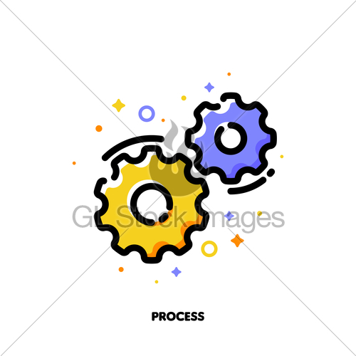 Icon Of Gear Wheels For Business Process Concept Flat Fi Gl 500x500 Icon Of Gear Wheels For Business Process Concept Flat Fi Gl