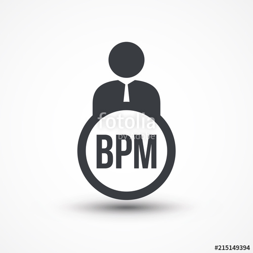 500x500 Human Flat Icon With Word Bpm Business Process Management Stock
