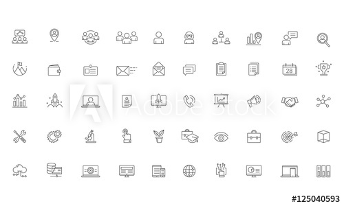 500x300 Business Services Software Solutions Vector Line Icon Set