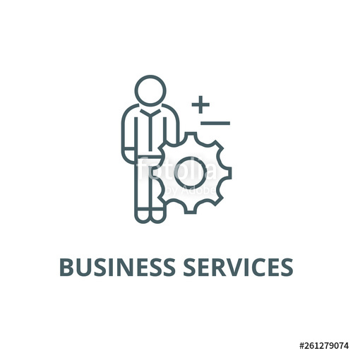 500x500 Business Services Line Icon, Vector Business Services Outline