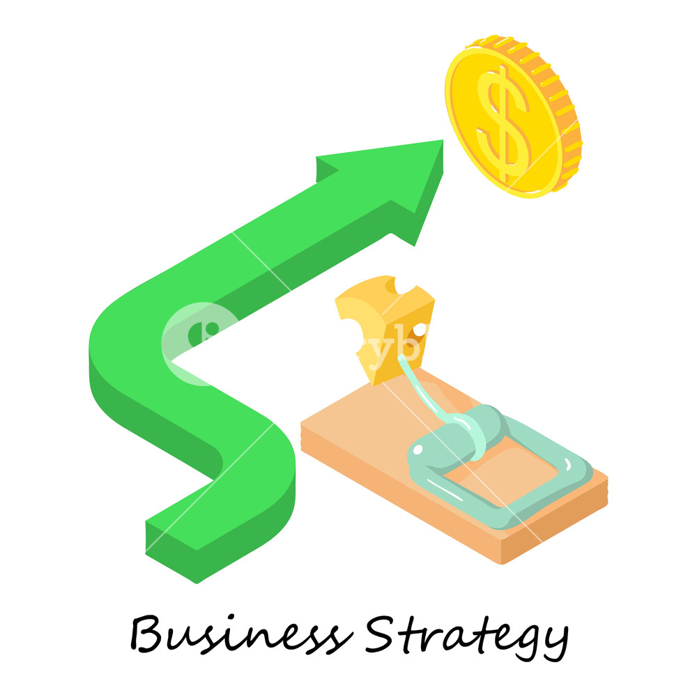 1000x1000 Business Strategy Icon Isometric Illustration Of Business