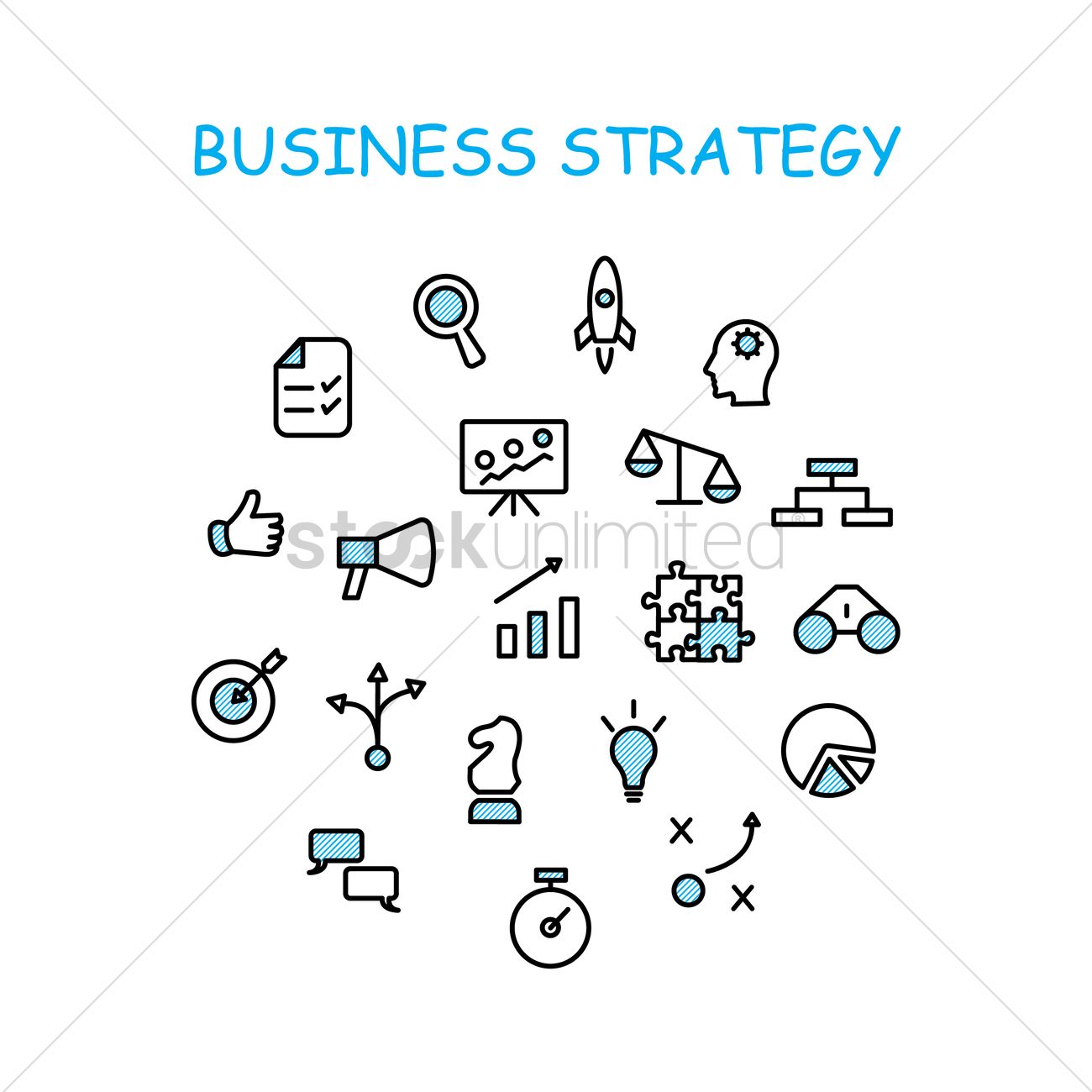 1300x1300 Free Business Strategy Icon Set Vector Image