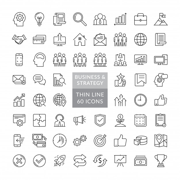 626x626 Set Of Business Strategy Icons Vector Premium Download