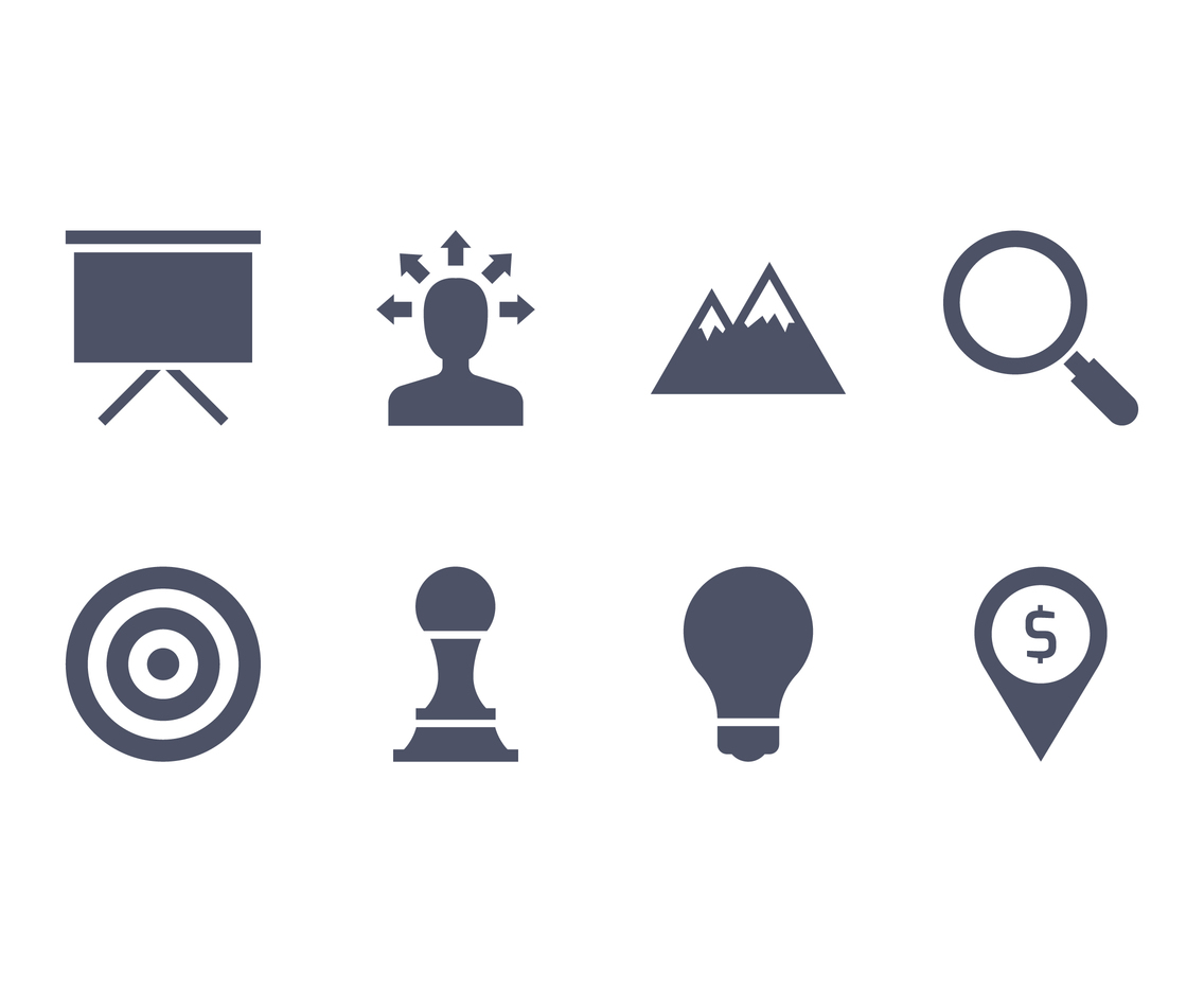 1136x936 Business Strategy Icon Set Vector Art Graphics