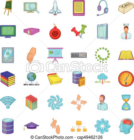 450x470 Business Unit Icons Set, Cartoon Style Business Unit Icons Set