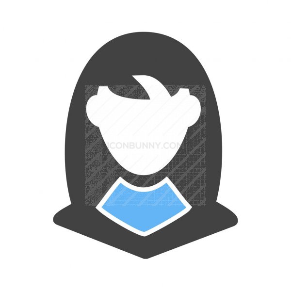 600x600 Business Woman Blue Black Icon