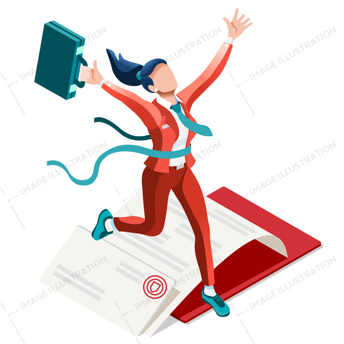 690x690 Hiring Icon With Businesswoman