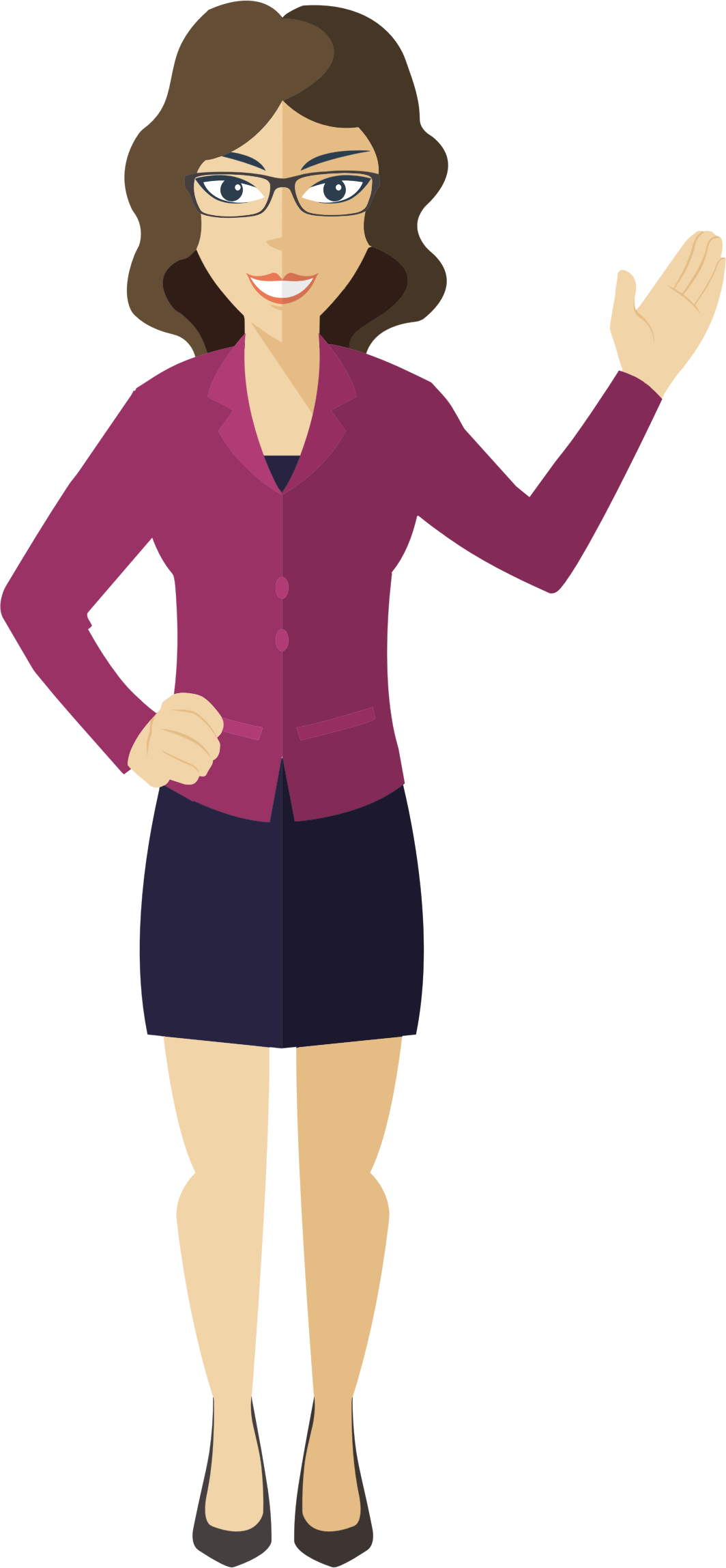 1064x2296 Flat Shaded Business Woman Icons Png