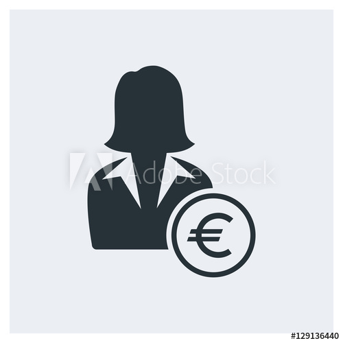 Businesswoman Icon, Euro Icon 500x500 Businesswoman Icon, Euro Icon