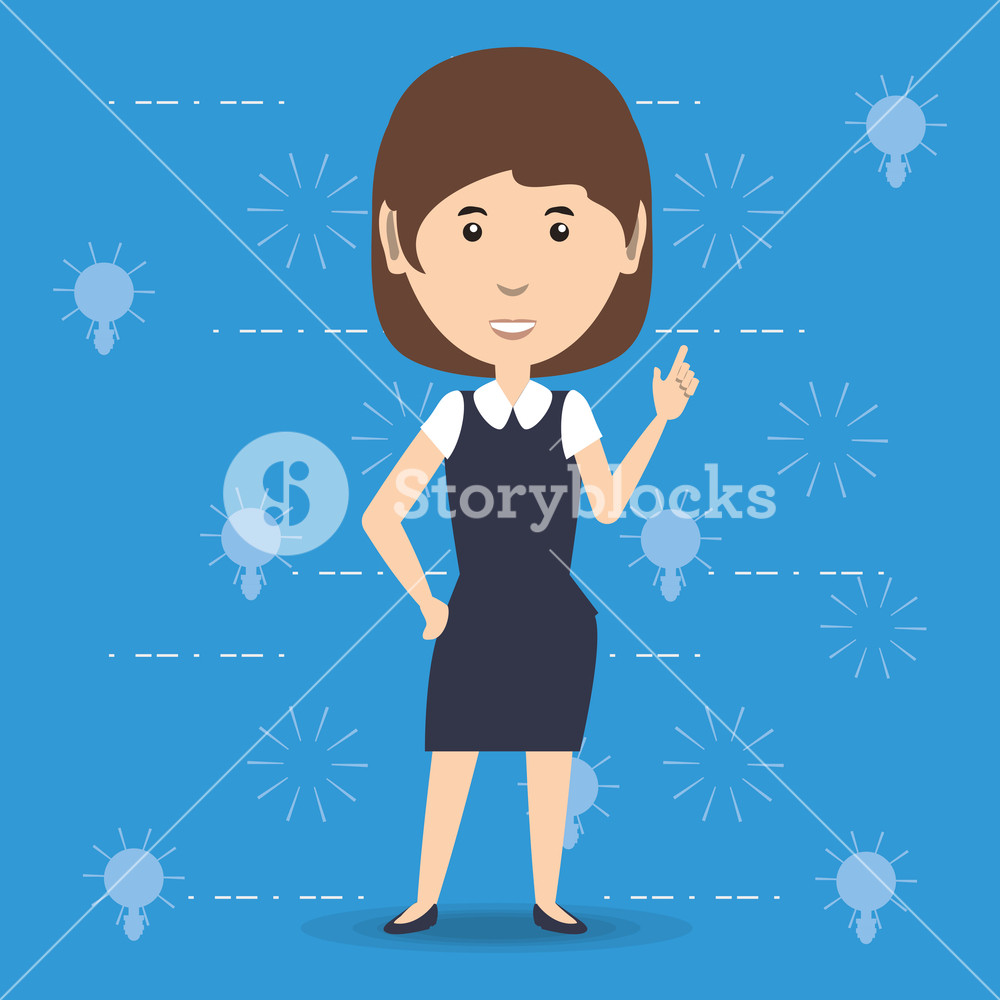 Cartoon Businesswoman Icon Over Blue Background Vector 1000x1000 Cartoon Businesswoman Icon Over Blue Background Vector