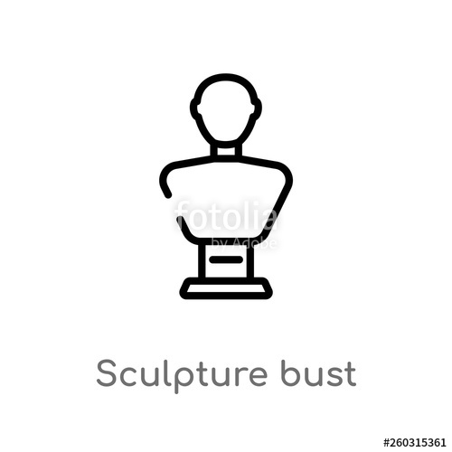 500x500 Outline Sculpture Bust Vector Icon Isolated Black Simple Line