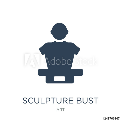 500x500 Sculpture Bust Icon Vector On White Background, Sculpture Bust T